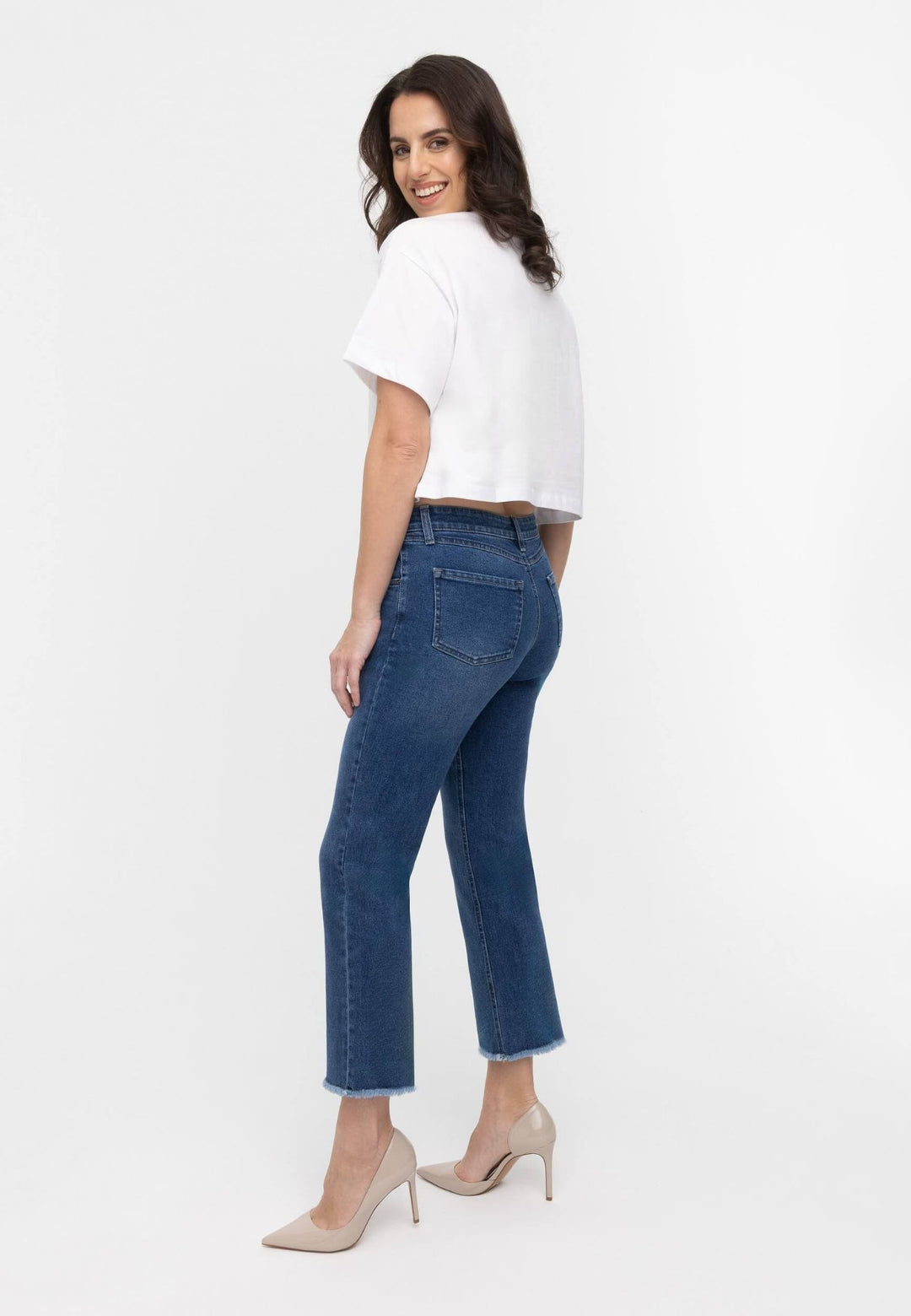 wonderjeans Ankle Wide Blue Darker Wash