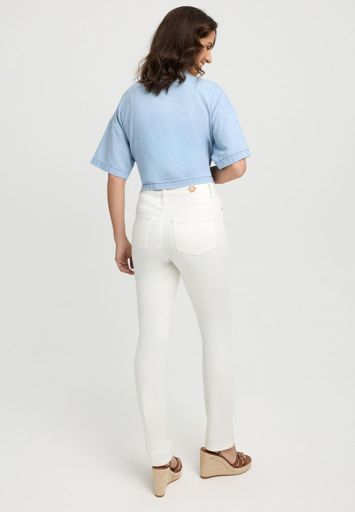 wonderjeans High Waist Straight Authentic White